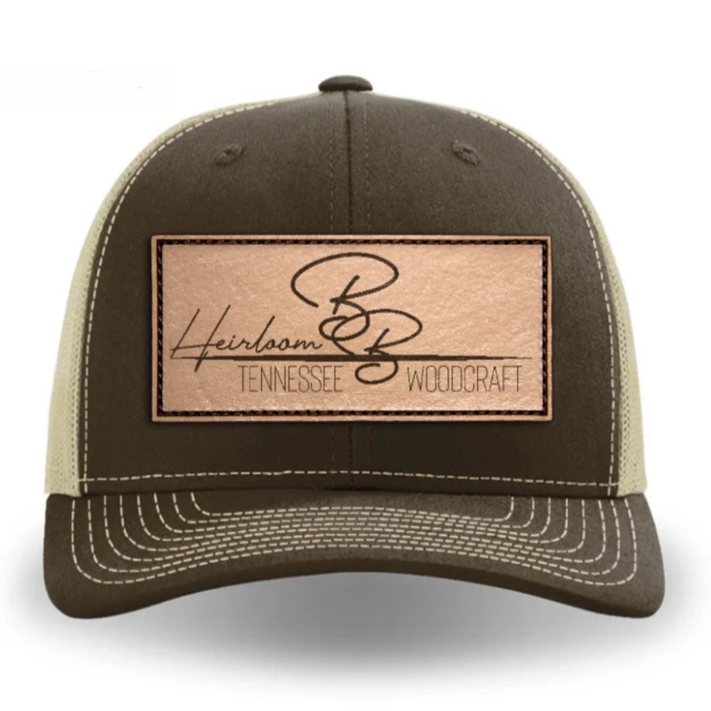 Brown Leather Patch Hat